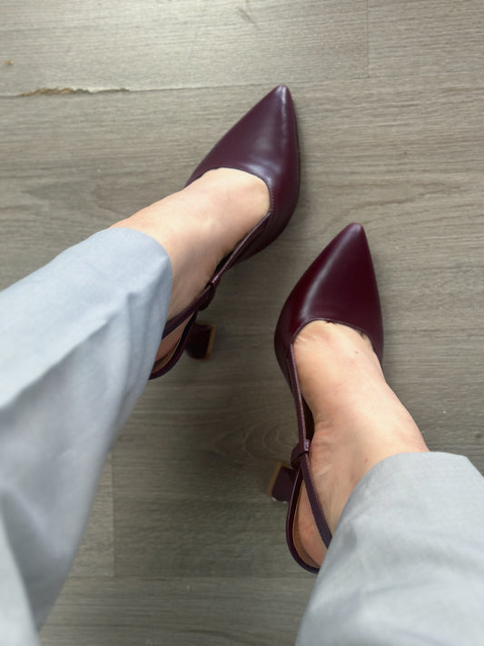 Escarpins Slingback en Cuir – Bordeaux Élégant